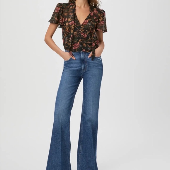 PAIGE Dark Blue Flare Jeans - Picture 1 of 7